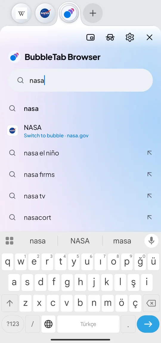 Address bar suggestions as you type